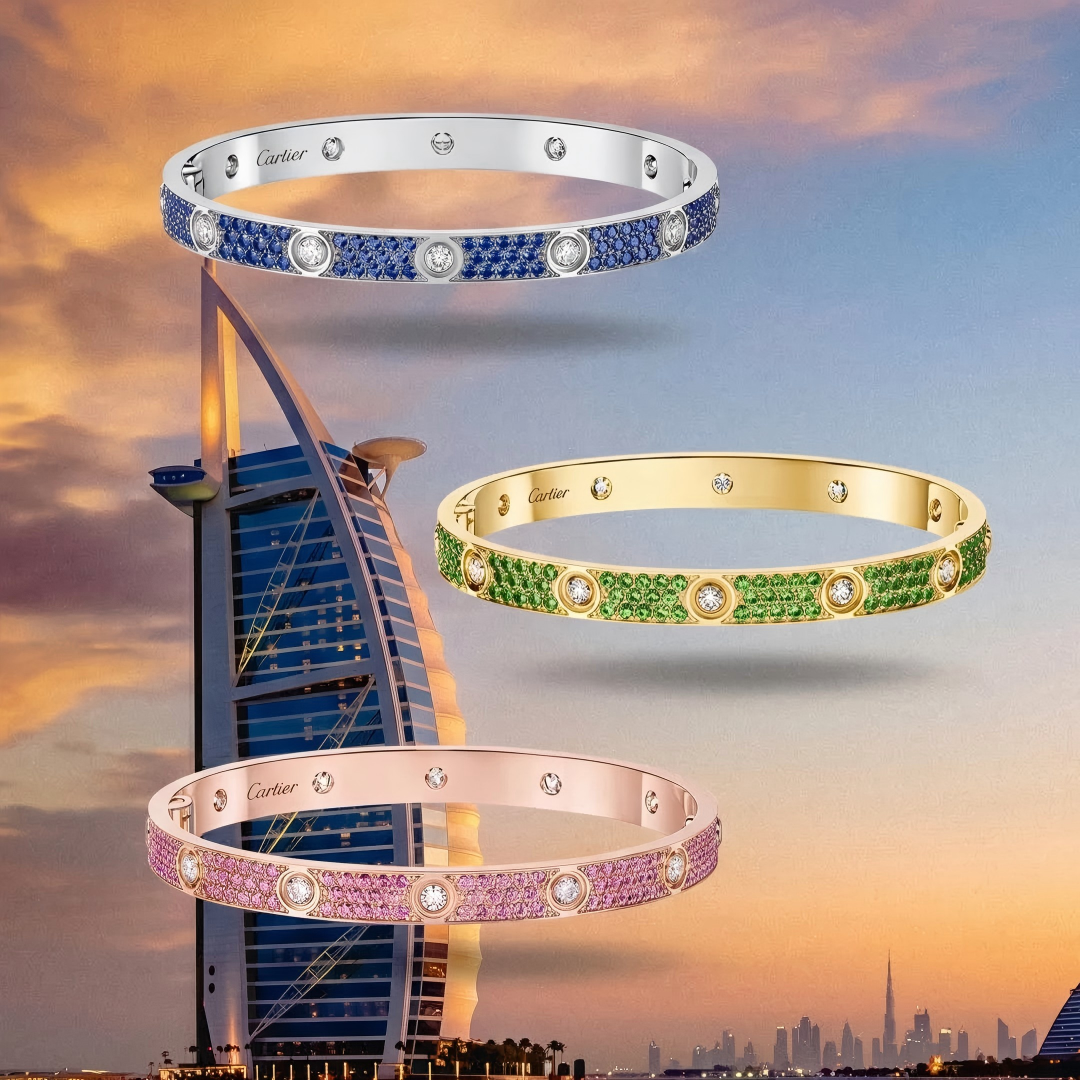 [Royal]2026 PAVE GEMSTONE LOVE BRACELET 6.1MM 10 DIAMONDS