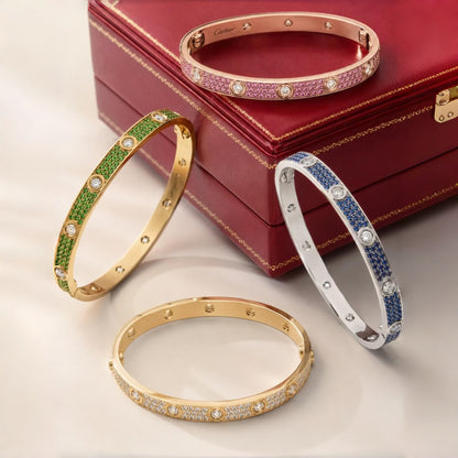 [Royal]2026 PAVE GEMSTONE LOVE BRACELET 6.1MM 10 DIAMONDS