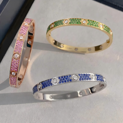 [Royal]2026 PAVE GEMSTONE LOVE BRACELET 6.1MM 10 DIAMONDS
