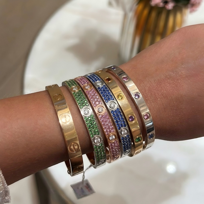 [Royal]2026 PAVE GEMSTONE LOVE BRACELET 6.1MM 10 DIAMONDS
