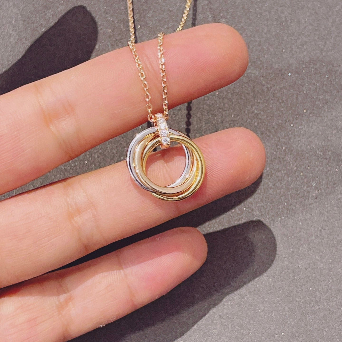 [Royal Jewellery]TRINITY NECKLACE GOLD  DIAMONDS