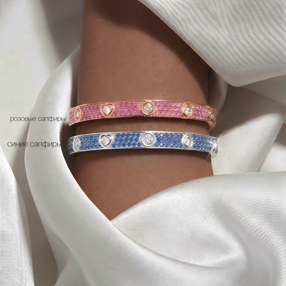 [Royal]2026 PAVE GEMSTONE LOVE BRACELET 6.1MM 10 DIAMONDS