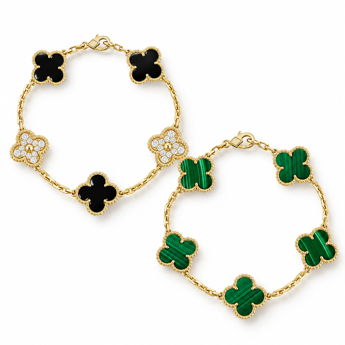 [Royal]Clover 5 Motifs  Duo Bracelet Stack Set