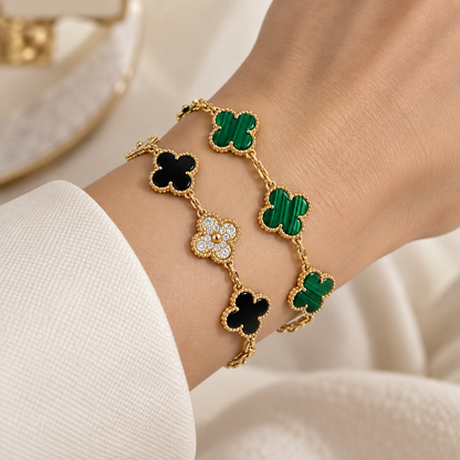 [Royal]Clover 5 Motifs  Duo Bracelet Stack Set
