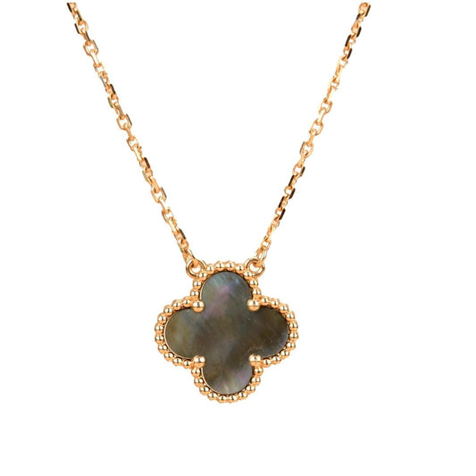 [Royal Jewellery]CLOVER 15MM  GRAY MOTHER OF PEARL NECKLACE