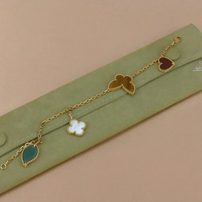 [Royal Jewellery]LUCKY SPRING 5 MOTIF GOLD BRACELET