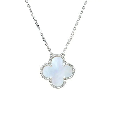 [Royal Jewellery]CLOVER  15MM WHITE MOTHER-OF-PEARL SILVER