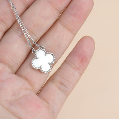 [Royal Jewellery]CLOVER  15MM WHITE MOTHER-OF-PEARL SILVER