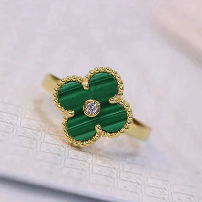 [Royal Jewellery]CLOVER MALACHITE RING GOLD DIAMOND