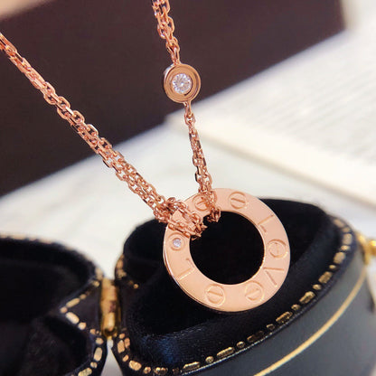 [Royal Jewellery]LOVE NECKLACE 16MM 2 DIAMONDS