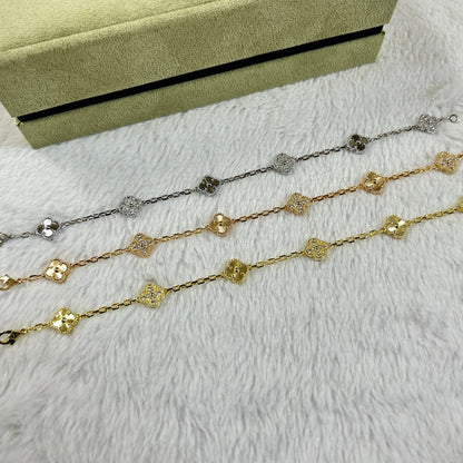 [Royal Jewellery]CLOVER 6 MOTIF DIAMOND LASER BRACELET