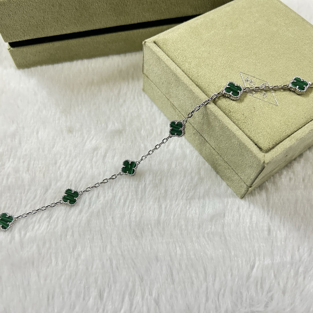[Royal Jewellery]CLOVER 6 MOTIF MALACHITE BRACELET