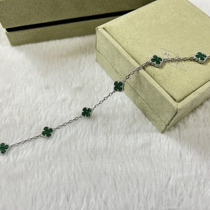 [Royal Jewellery]CLOVER 6 MOTIF MALACHITE BRACELET