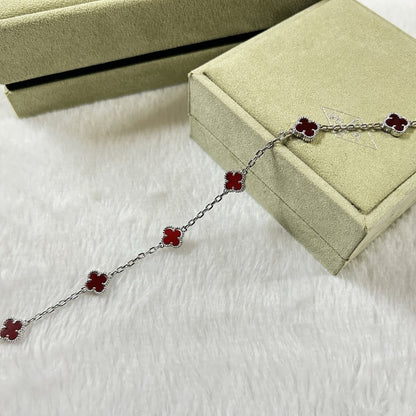 [Royal Jewellery]CLOVER 6 MOTIF RED AGATE BRACELET