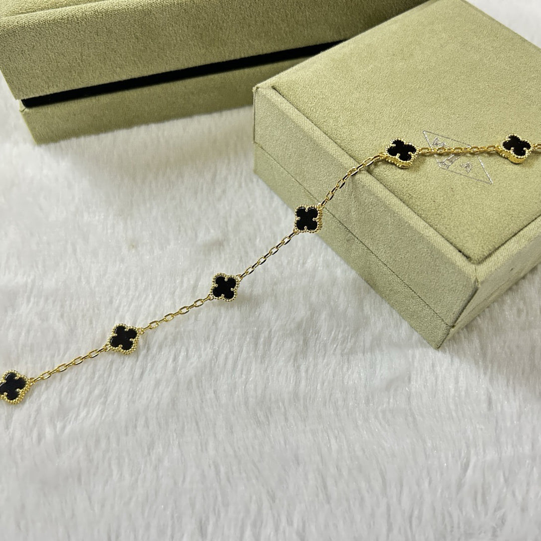 [Royal Jewellery]CLOVER 6 MOTIF  ONYXS BRACELET