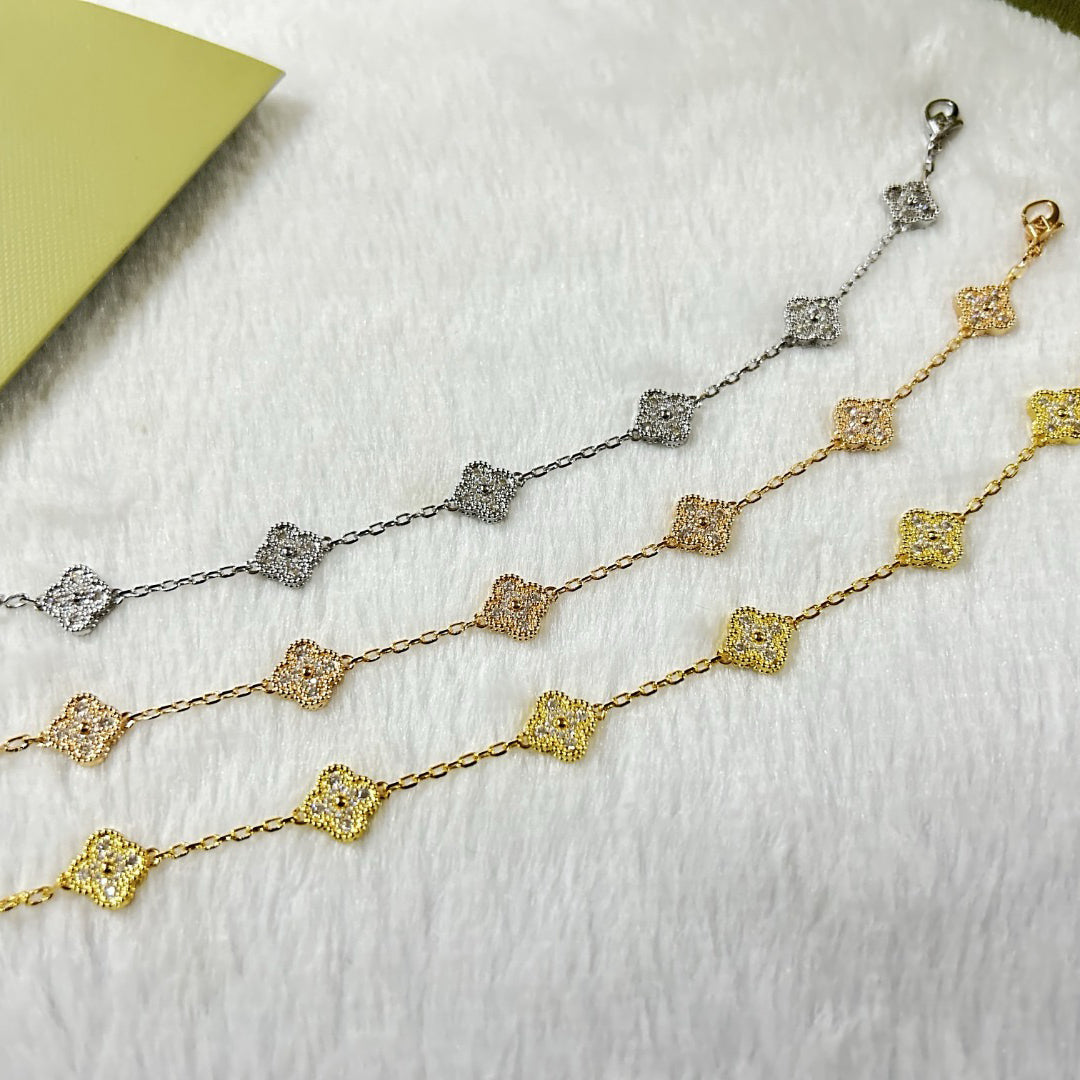 [Royal Jewellery]CLOVER 6 MOTIF DIAMOND BRACELET