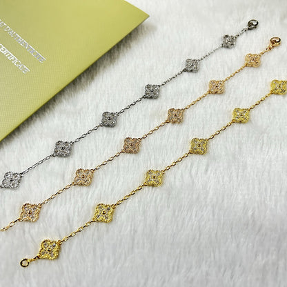 [Royal Jewellery]CLOVER 6 MOTIF DIAMOND BRACELET