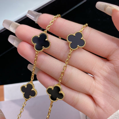 [Royal Jewellery]CLOVER 10 MOTIFS ONYX NECKLACE