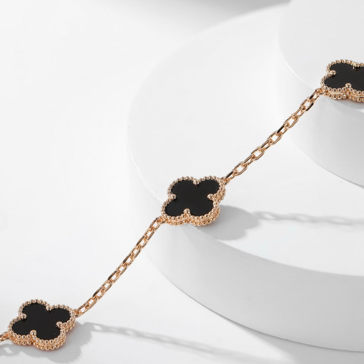 [Royal Jewellery]CLOVER 10 MOTIFS ONYX NECKLACE