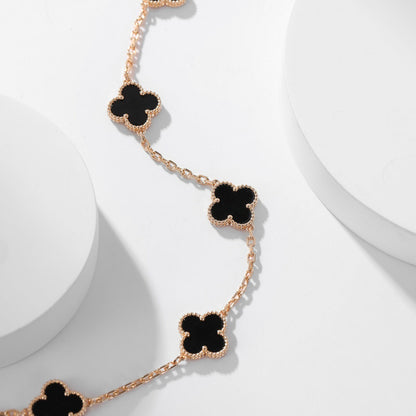 [Royal Jewellery]CLOVER 10 MOTIFS ONYX NECKLACE