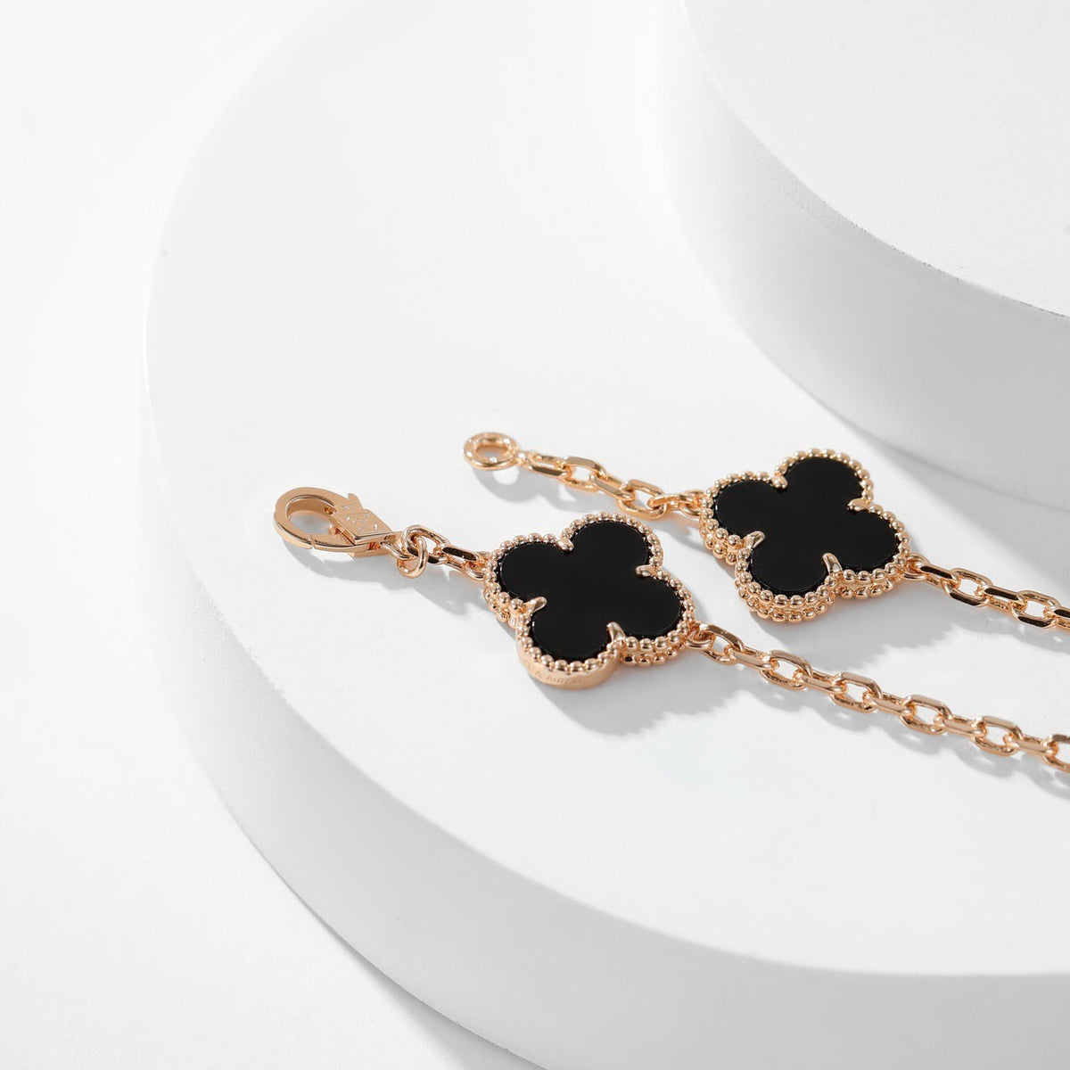 [Royal Jewellery]CLOVER 10 MOTIFS ONYX NECKLACE