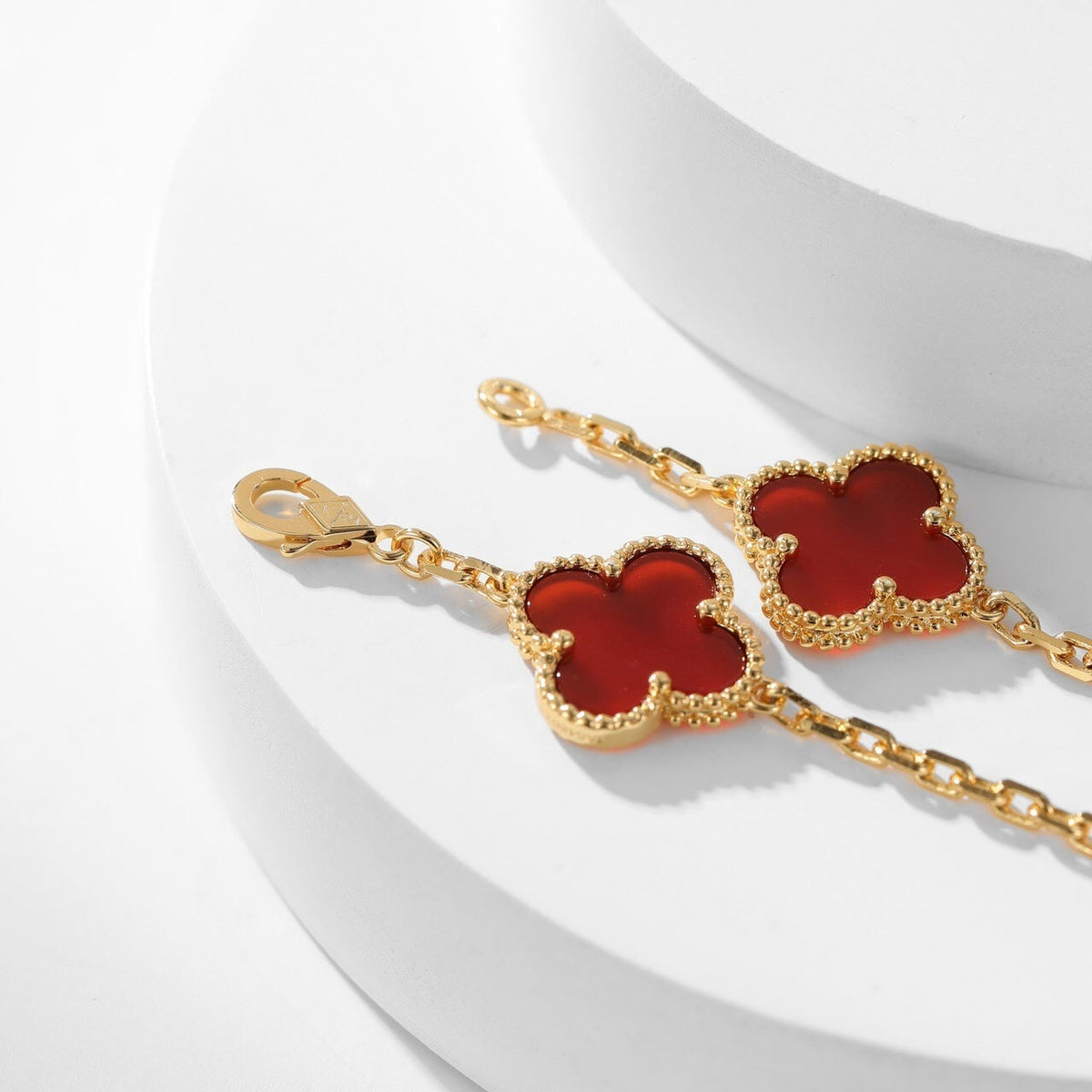 [Royal Jewellery]CLOVER 10 MOTIFS CARNELIAN NECKLACE