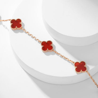 [Royal Jewellery]CLOVER 10 MOTIFS CARNELIAN NECKLACE