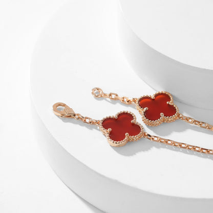 [Royal Jewellery]CLOVER 10 MOTIFS CARNELIAN NECKLACE