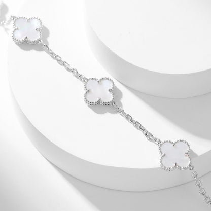 [Royal Jewellery]CLOVER 10 MOTIFS WHITE MOTHER OF PEARL NECKLACE