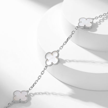 [Royal Jewellery]CLOVER 10 MOTIFS WHITE MOTHER OF PEARL NECKLACE