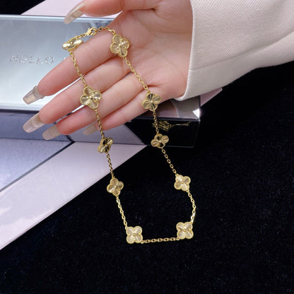 [Royal]CLOVER 10 MOTIFS LASER NECKLACE