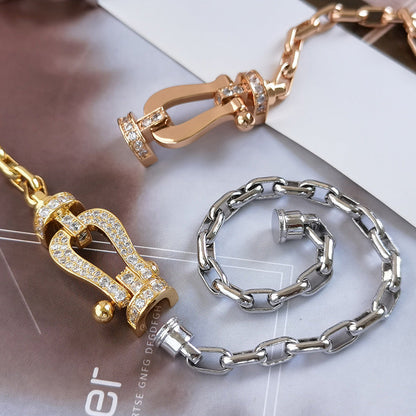 [Royal Jewellery]FORCE LARGE HORSESHOE CLASP  METAL BRACELET