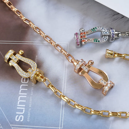 [Royal Jewellery]FORCE LARGE HORSESHOE CLASP  METAL BRACELET