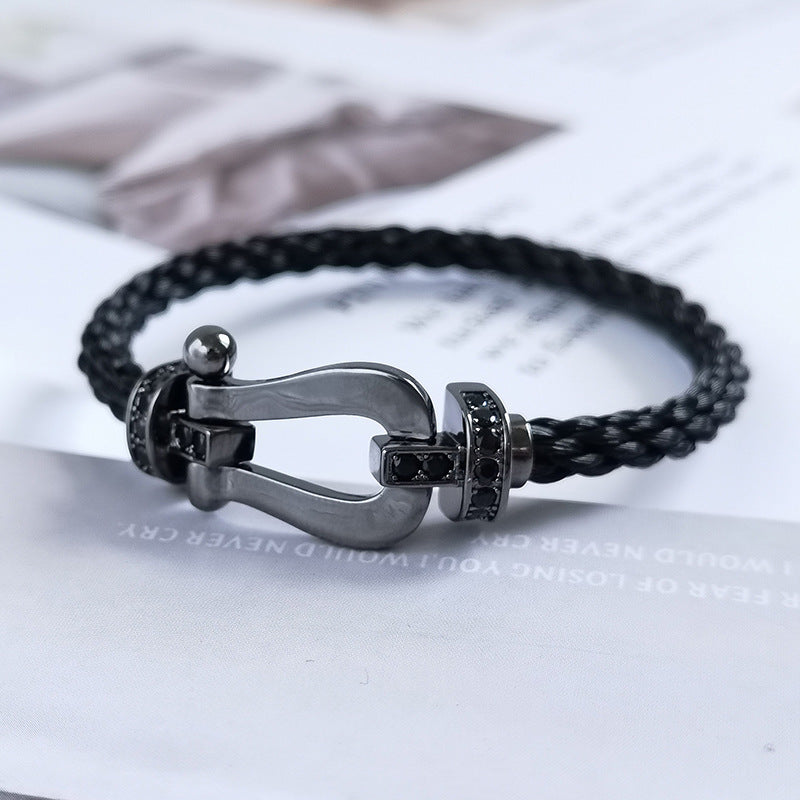 [Royal Jewellery]FORCE LARGE SERIES HORSESHOE BLACK SAMURAI BRACELET