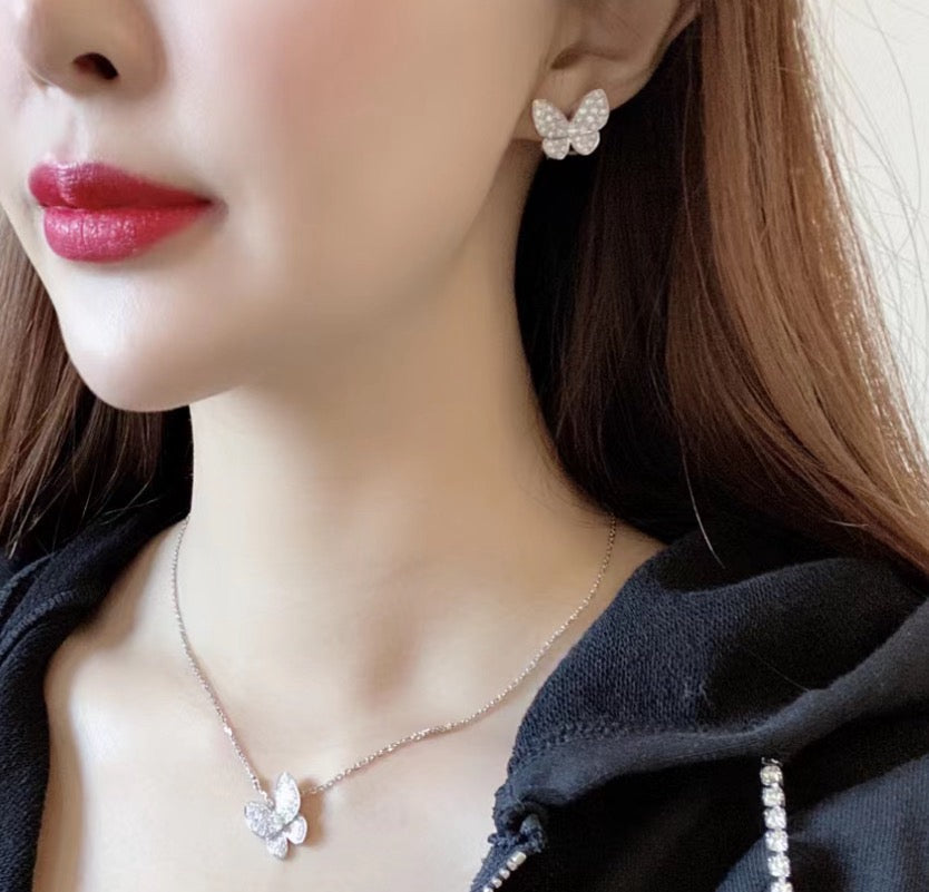 [Royal]BUTTERFLY ALL DIAMOND EARRINGS