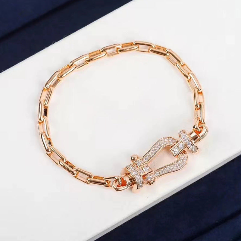 [Royal Jewellery]FORCE LARGE HORSESHOE CLASP  METAL BRACELET