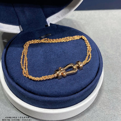 [Royal Jewellery]FORCE SMALL HORSESHOE  DIAMOND CHAIN ROPE BRACELET
