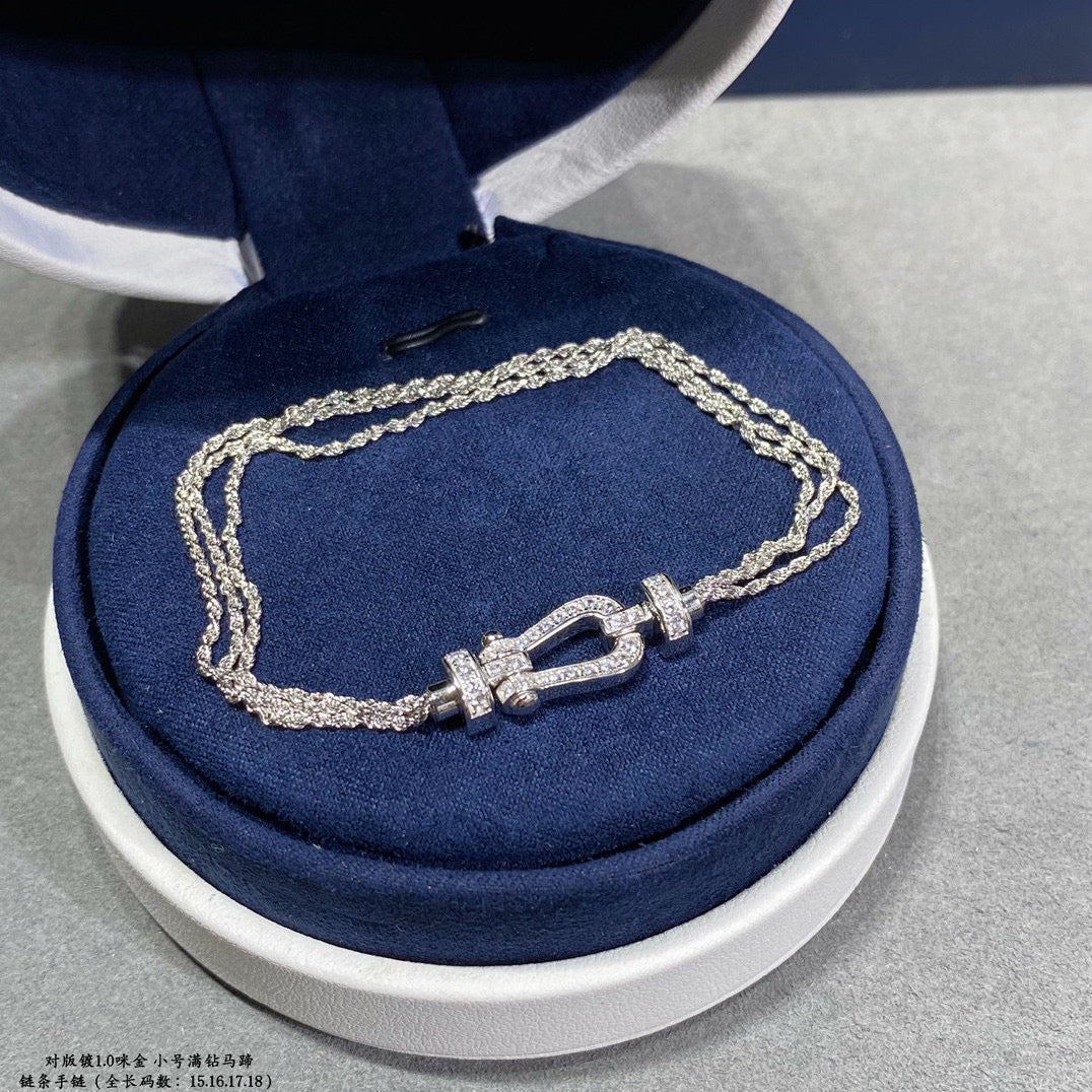 [Royal Jewellery]FORCE SMALL HORSESHOE  DIAMOND CHAIN ROPE BRACELET