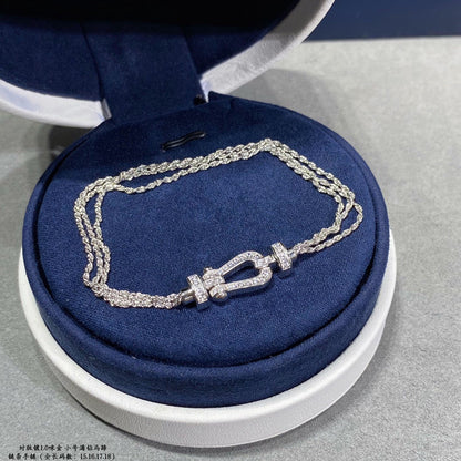 [Royal Jewellery]FORCE SMALL HORSESHOE  DIAMOND CHAIN ROPE BRACELET