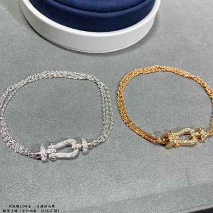 [Royal Jewellery]FORCE SMALL HORSESHOE  DIAMOND CHAIN ROPE BRACELET