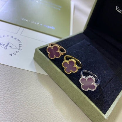 [Royal Jewellery]CLOVER  PURPLE VIOLET RING
