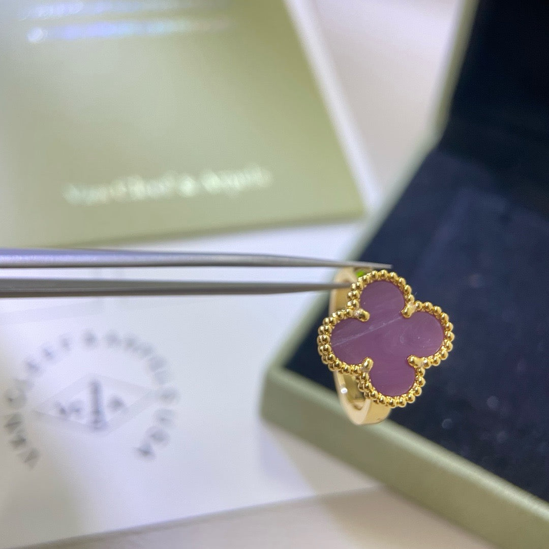 [Royal Jewellery]CLOVER  PURPLE VIOLET RING