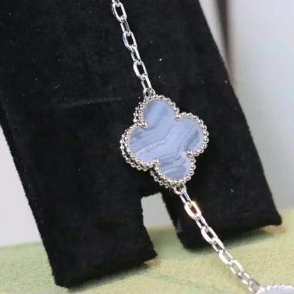 [Royal Jewellery] CLOVER 5 MOTIF PURPLE CHALCEDONY BRACELET COLLECTION