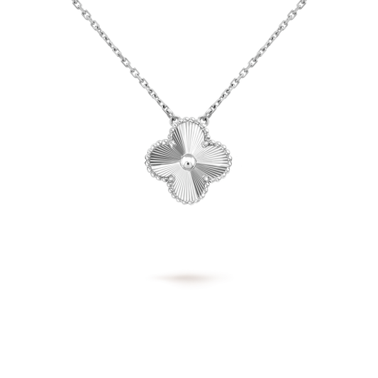 [Royal Jewellery]CLOVER 15MM LASER NECKLACE SILVER