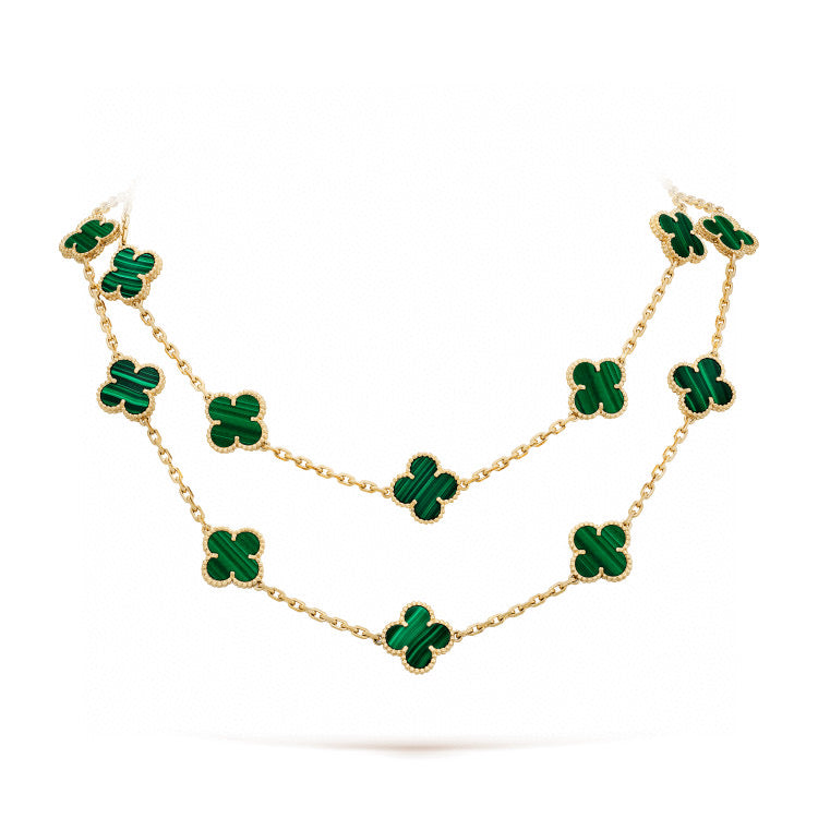 [Royal Jewellery]CLOVER 20 MOTIFS MALACHITE GOLD