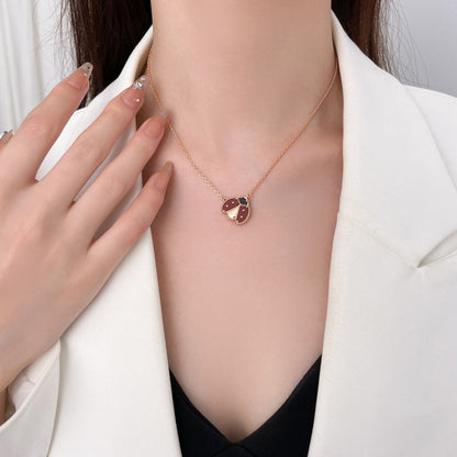 [Royal Jewellery]LUCKY  CARNELIANS LADYBUG NECKLACE