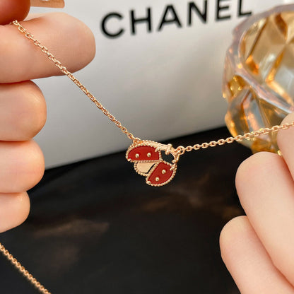 [Royal Jewellery]LUCKY  CARNELIANS LADYBUG NECKLACE