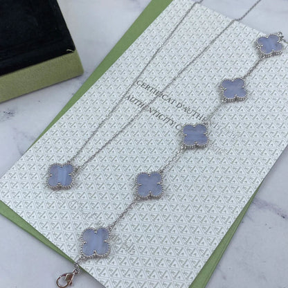 [Royal Jewellery] CLOVER 5 MOTIF PURPLE CHALCEDONY BRACELET COLLECTION