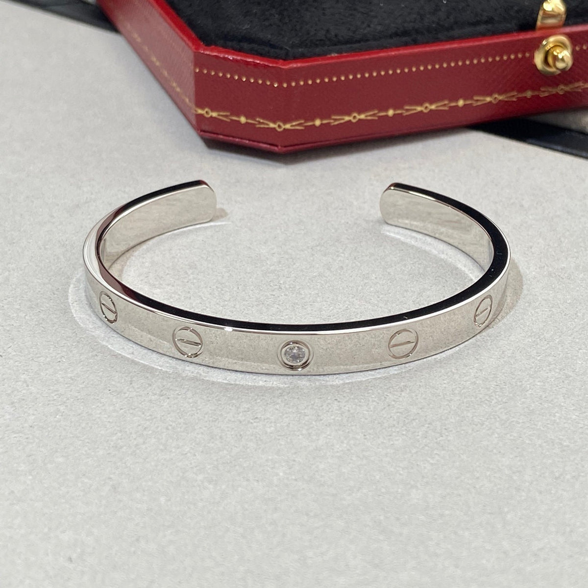 [Royal Jewellery]LOVE BRACELET 6.1MM 1 DIAMOND OPEN CUFF