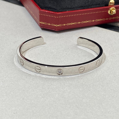 [Royal Jewellery]LOVE BRACELET 6.1MM 1 DIAMOND OPEN CUFF